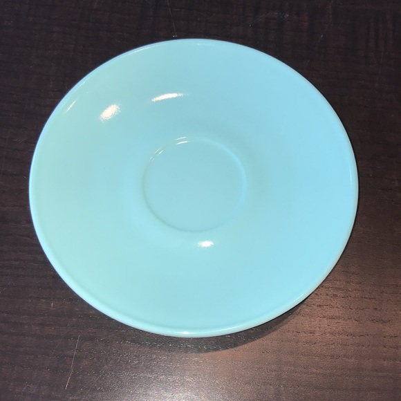 Hazel Atlas Blue Aqua Creamer Cup and Saucer Plate - Picture 5 of 7